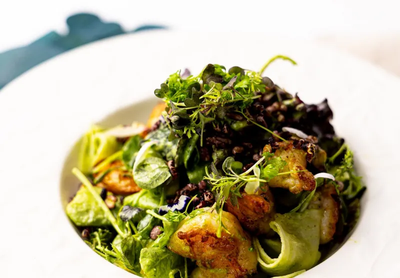 Салат цукини с креветками