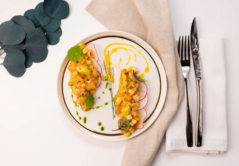 Тартар из лосося двойная текстура